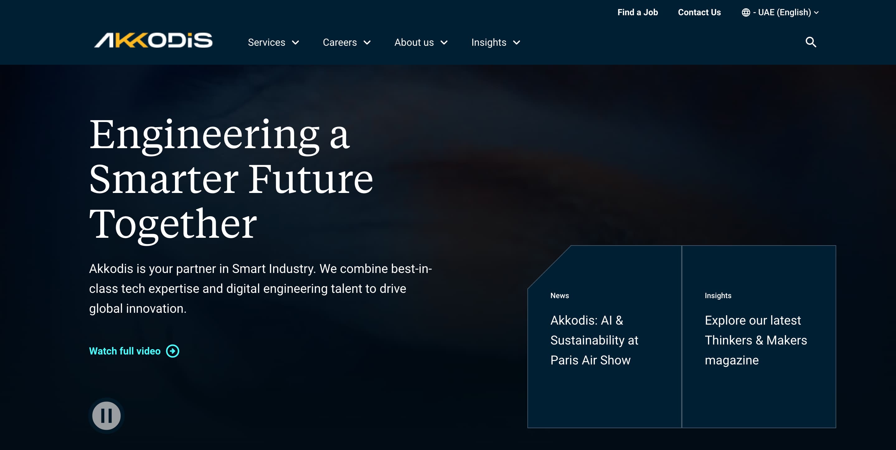 Screenshot of akkodis website.