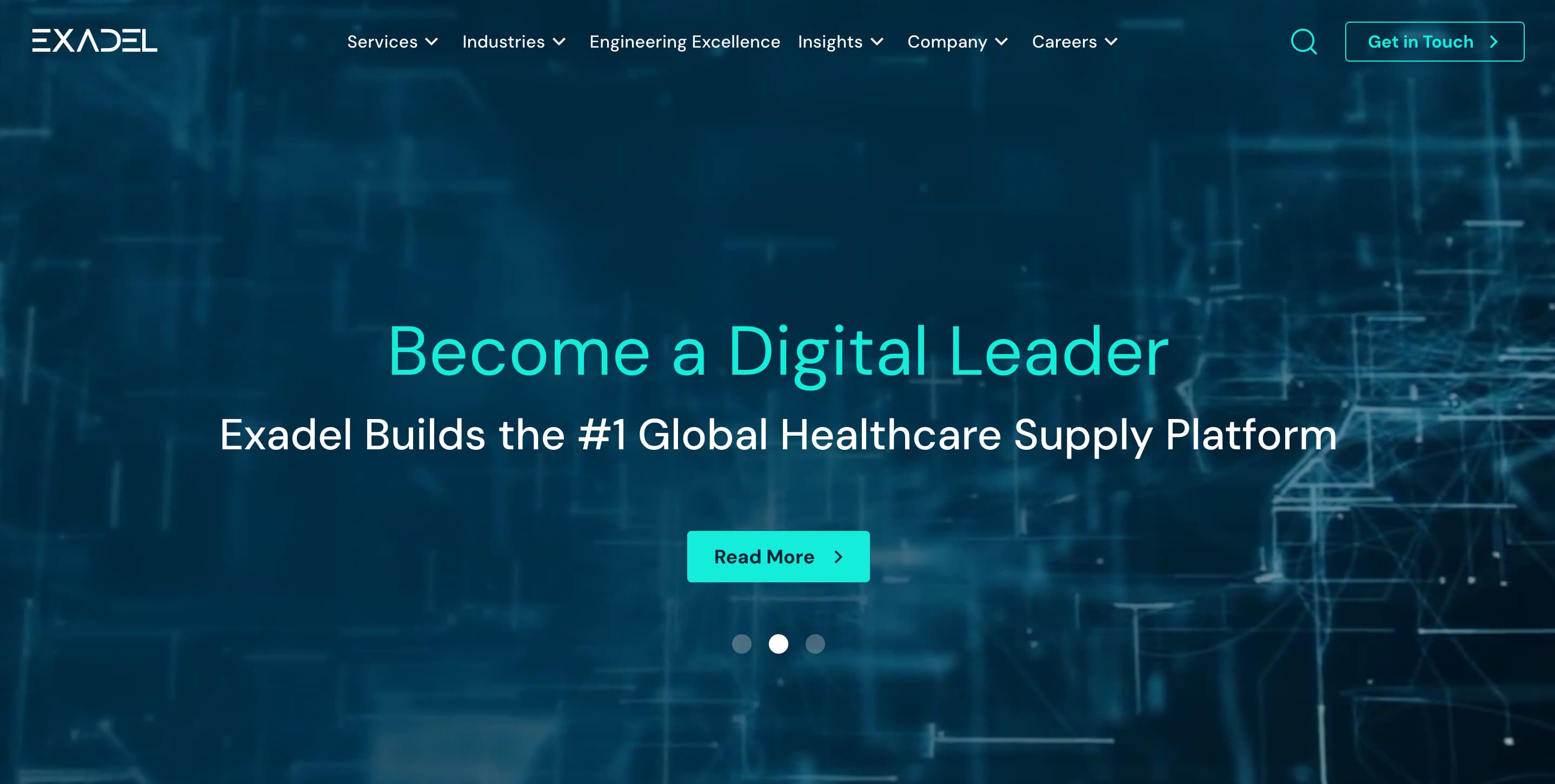 Screenshot of exadel website.